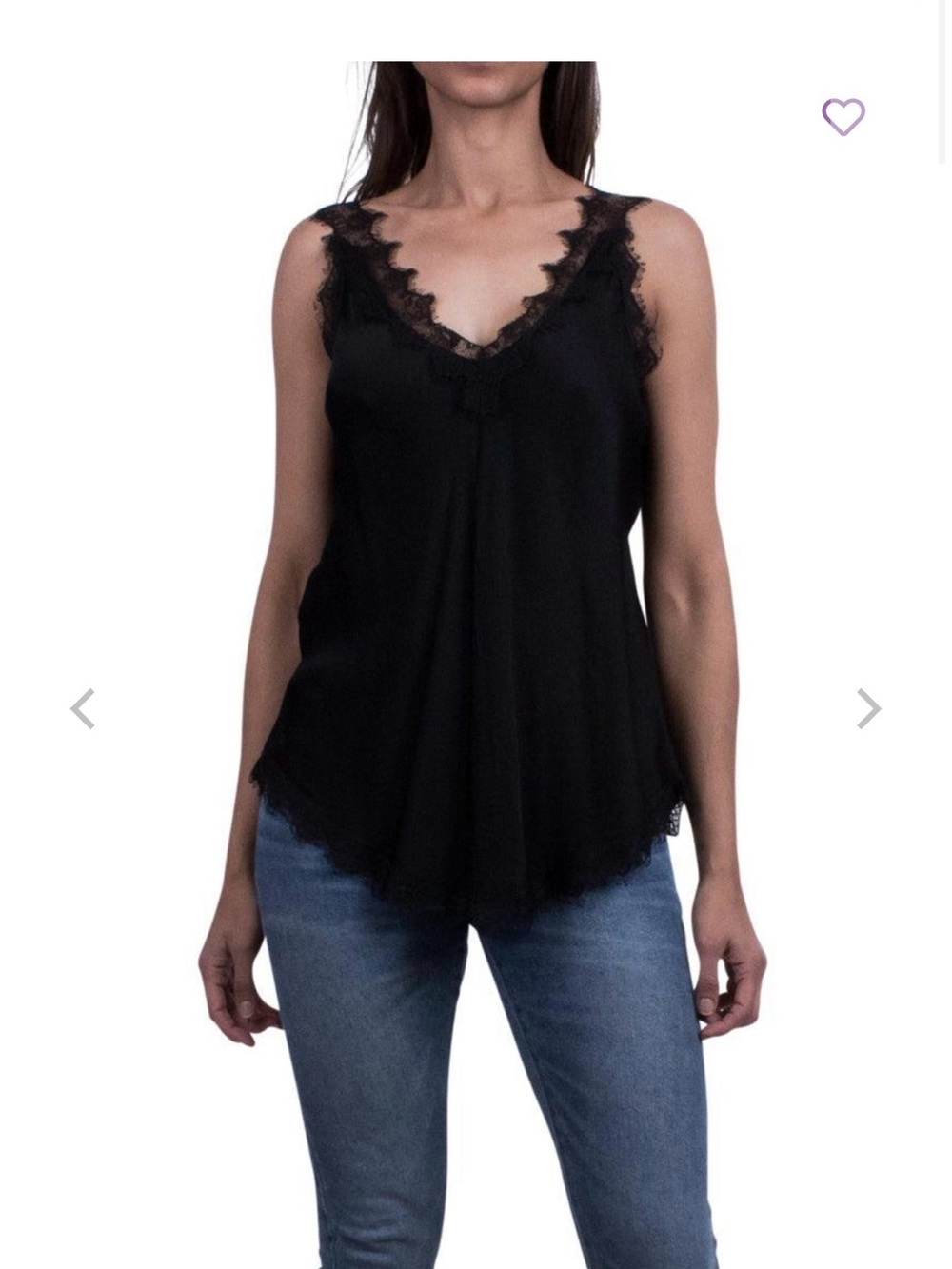 Black Lace-Trim V-Neck Camisole